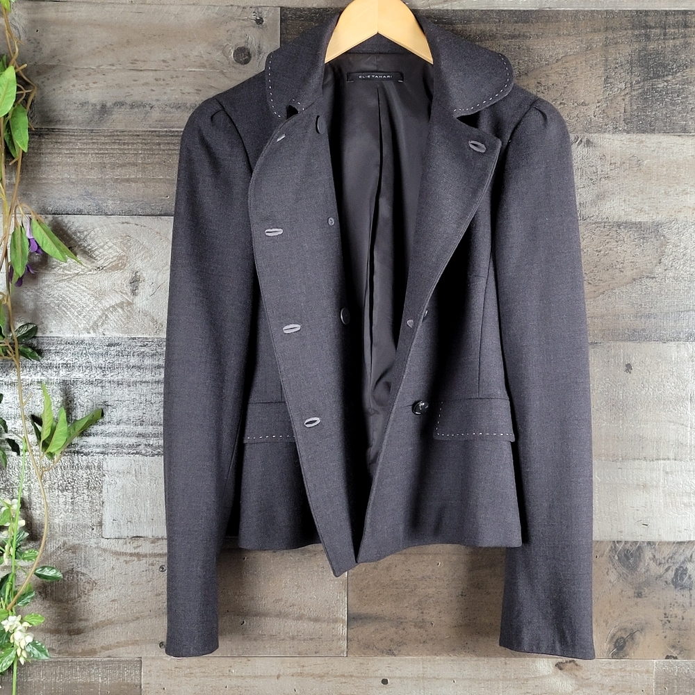 Elie Tahari Double Breasted Wool Blazer - Picture 5 of 16